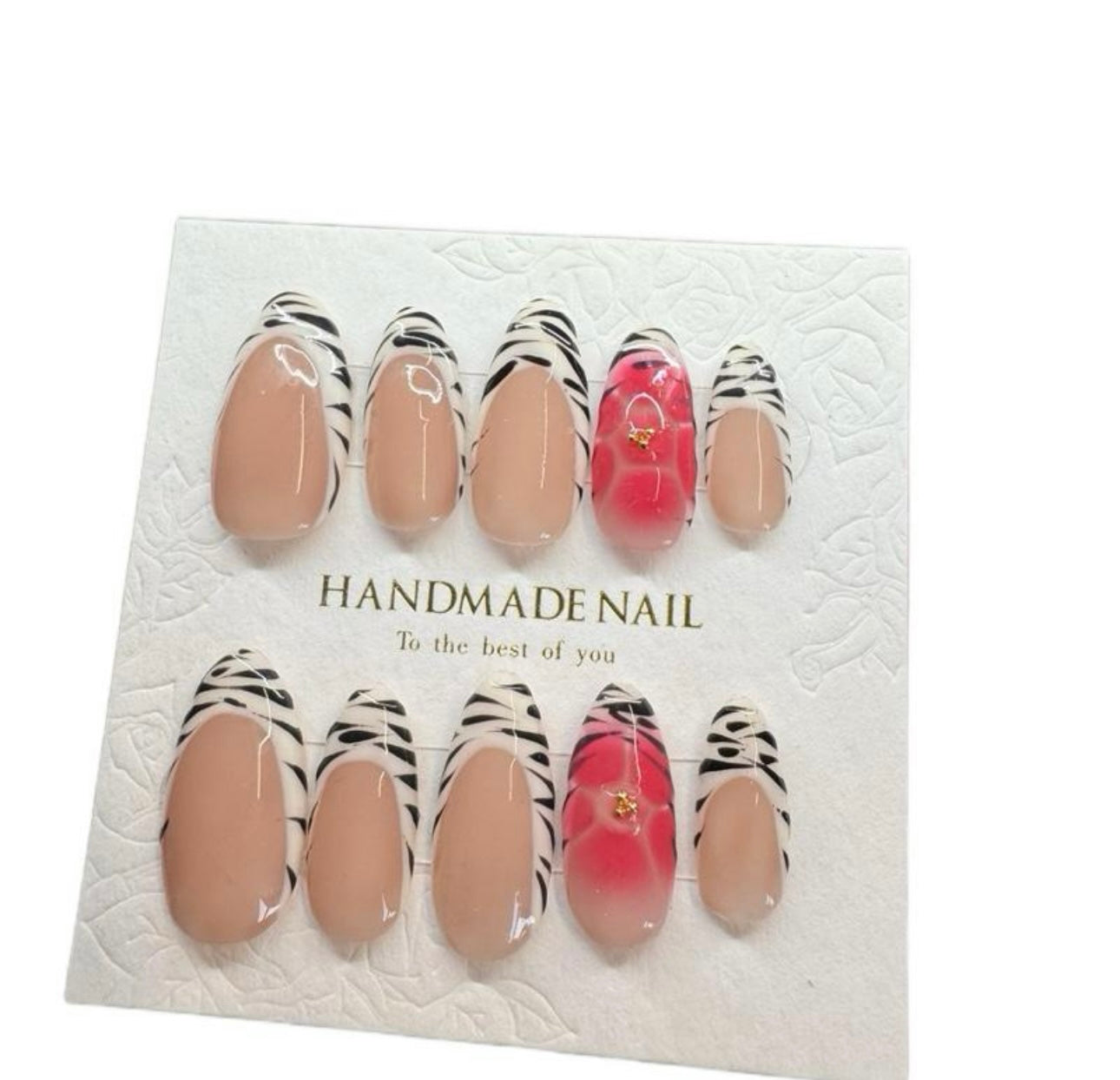 Handmade Press On Nails - Zebra Pink Paradise - Zebra Print Nails