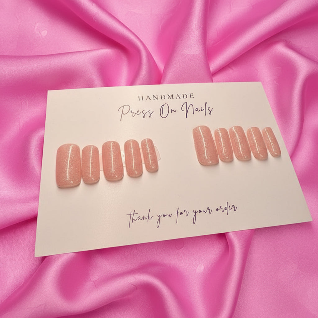 Handmade Press On Nails - Princess Glitter Bubblegum