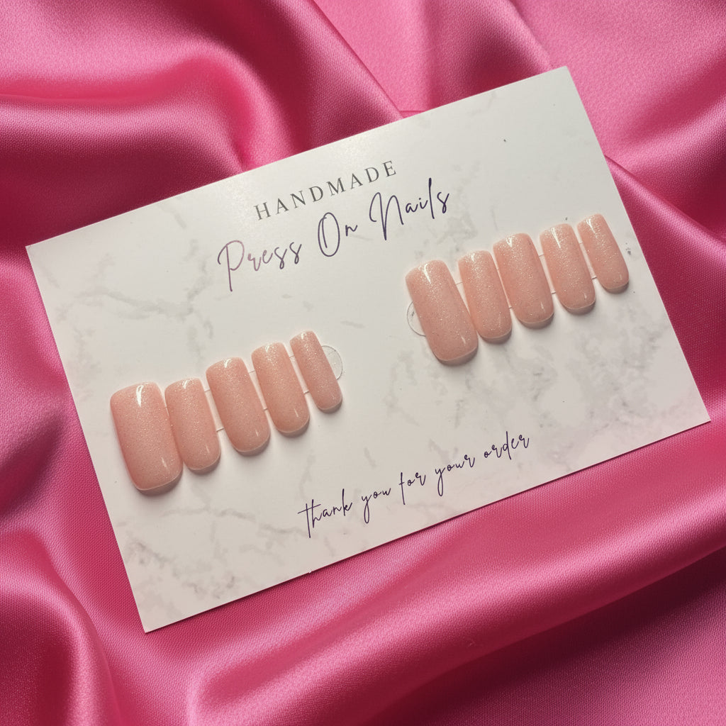 Handmade Press On Nails - Princess Glitter Bubblegum