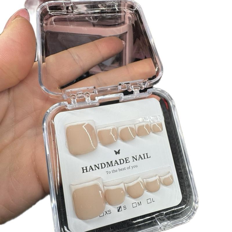 Handmade Press On Toe Nails with Gel & Builder Gel - Multiple Colours Available