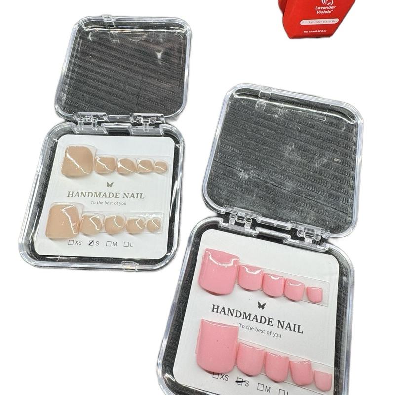 Handmade Press On Toe Nails with Gel & Builder Gel - Multiple Colours Available