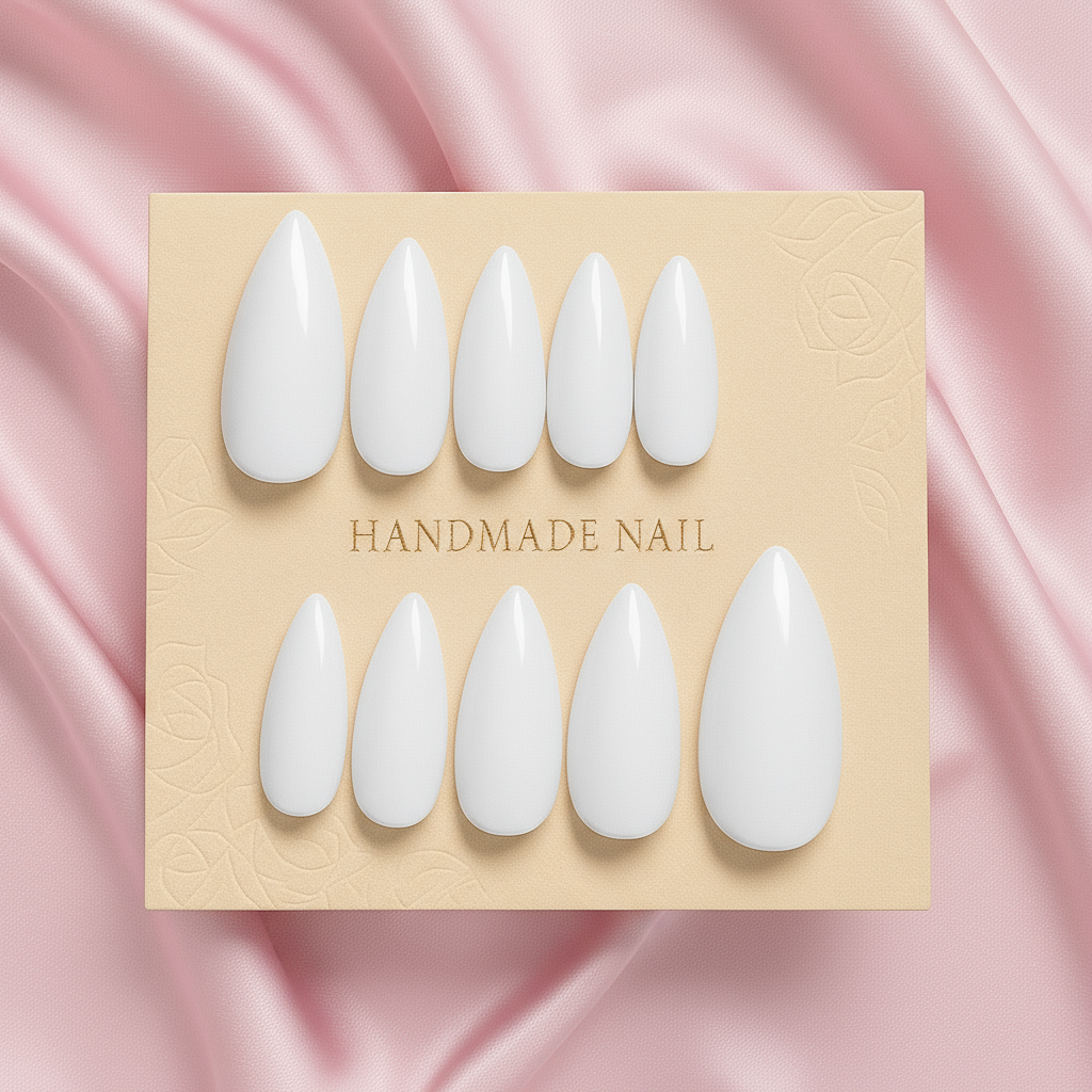 Handmade Press On Nails - Simple White Nails